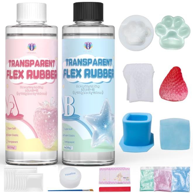 Transparent Flex Rubber for Taba Squishy, 18oz Taba Squishy Kit