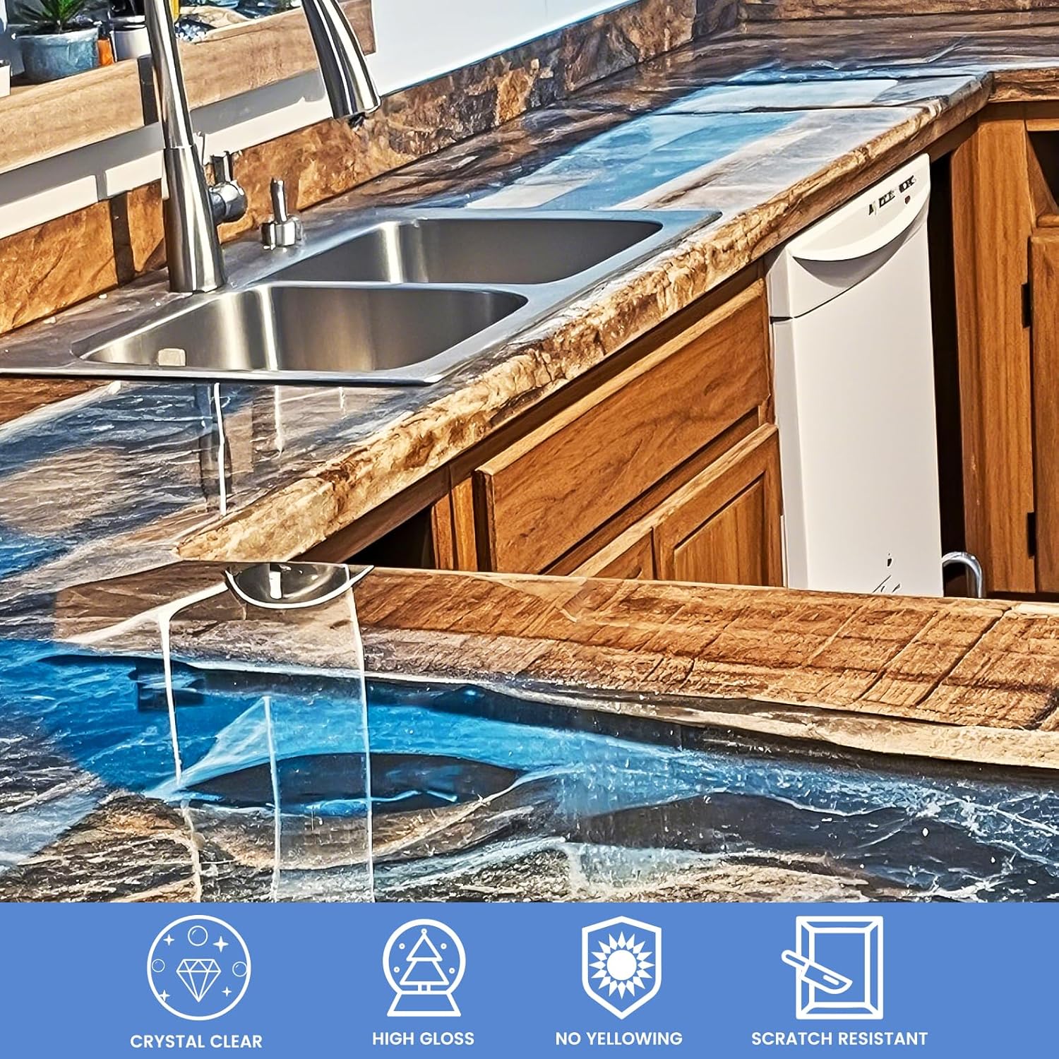 Table Top Epoxy Resin-1 Gallon- epoxy resin for Bar & Woods-Vivresina