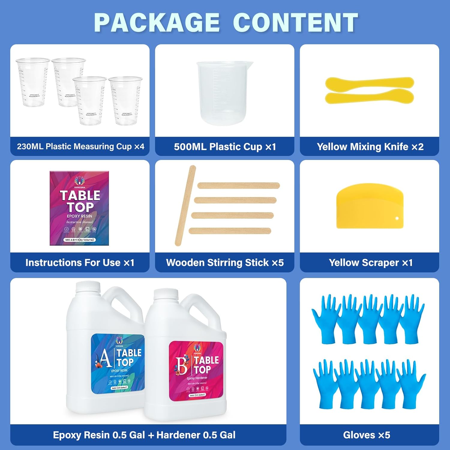 Table Top Epoxy Resin-1 Gallon- epoxy resin for Bar & Woods-Vivresina