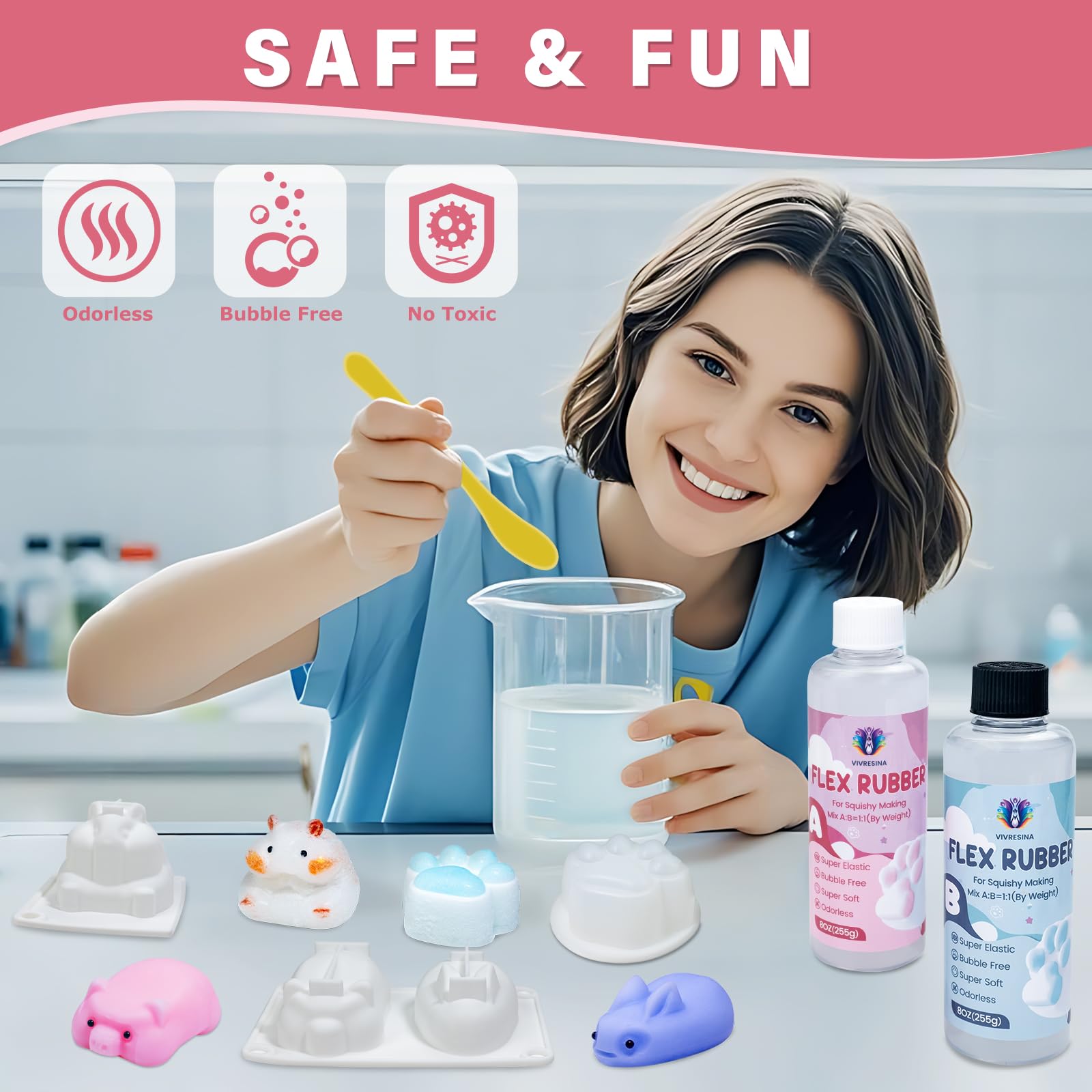 Taba Squishy Kit 64 OZ Liquid Silicone for Squishy Making Kit