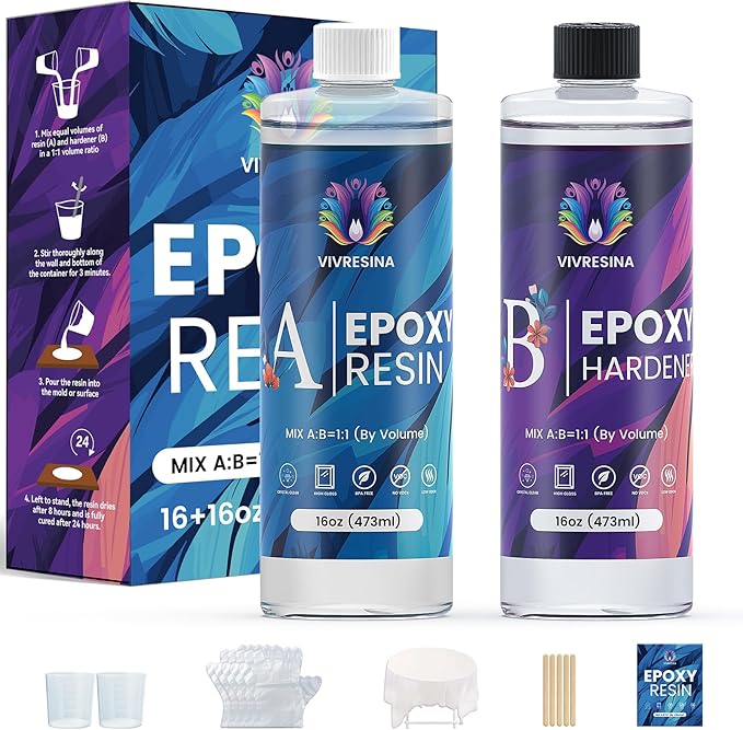 Epoxy Resin Kit-32oz-Crystal Clear Casting with Jewelry Mold-Vivresina